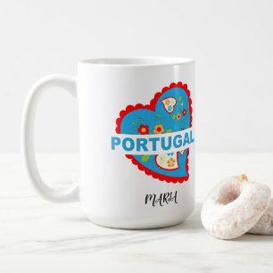 Taza De Café Alegre corazón portugués