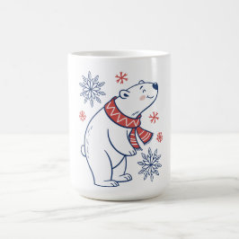 Taza De Café Alegre diseño de vacaciones de invierno en oso pol