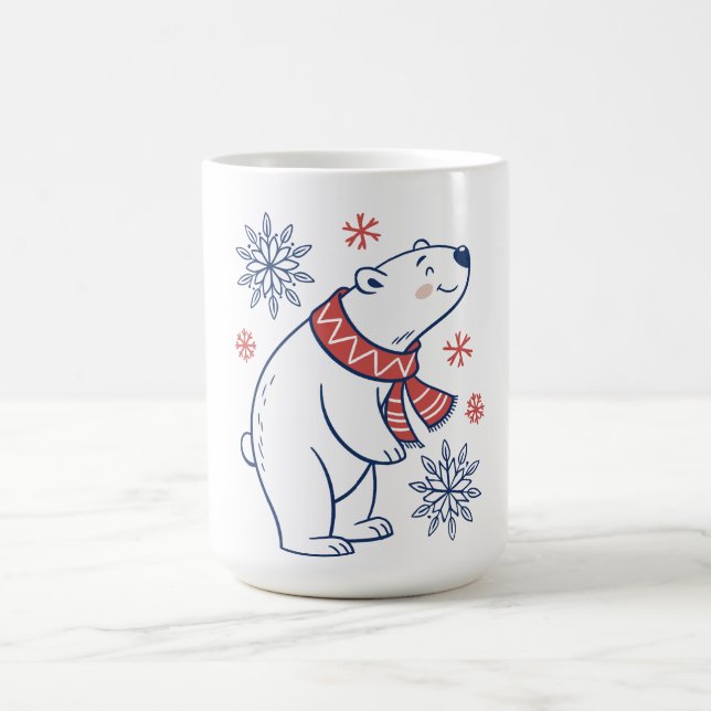 Taza De Café Alegre diseño de vacaciones de invierno en oso pol (Centro)