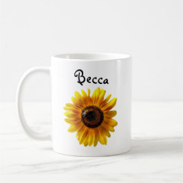 Taza De Café Alegre girasol amarillo con abeja personalizada