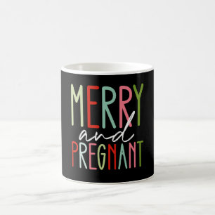 Taza De Café Alegre y Embarazada Embarazo Navidad Mamá