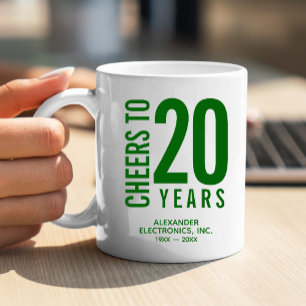 Taza De Café Alegres a 20 años de negocios Aniversario del café