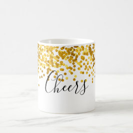 Taza De Café Alegres Oro Polka Dot Confetti Café Mug