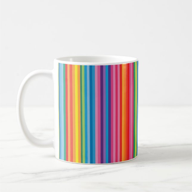 Taza De Café Alegres rayas arcoiris (Izquierda)