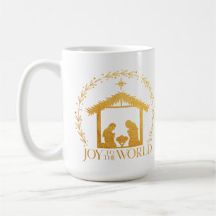 Taza De Café Alegría a los Navidades de la Natividad del Oro Mu
