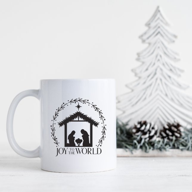 Taza De Café Alegría a los Navidades de la Natividad Mundial (Joy to the World Nativity Mug)