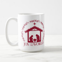 Taza De Café Alegría a los Navidades de la Natividad Roja Mundi
