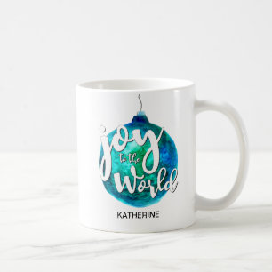 Taza De Café "Alegría al mundo" Globo, Navidades, Personalizado