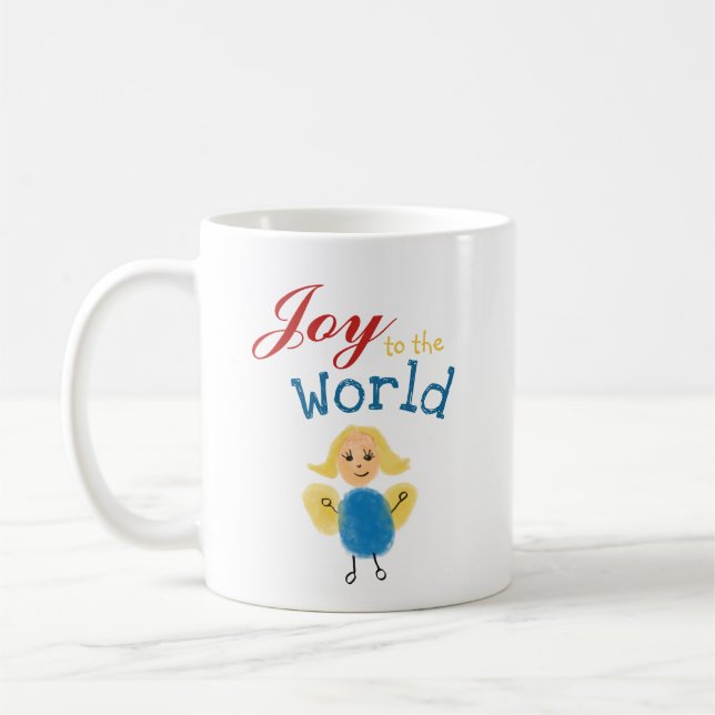Taza De Café Alegría al mundo. Navidades huella digital Angel A (Izquierda)