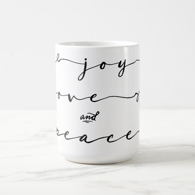 Taza De Café Alegría, amor y paz | Elegante vacaciones de escri (Centro)