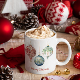 Taza De Café Alegría austriaca | Feliz Navidad | Ornamentos