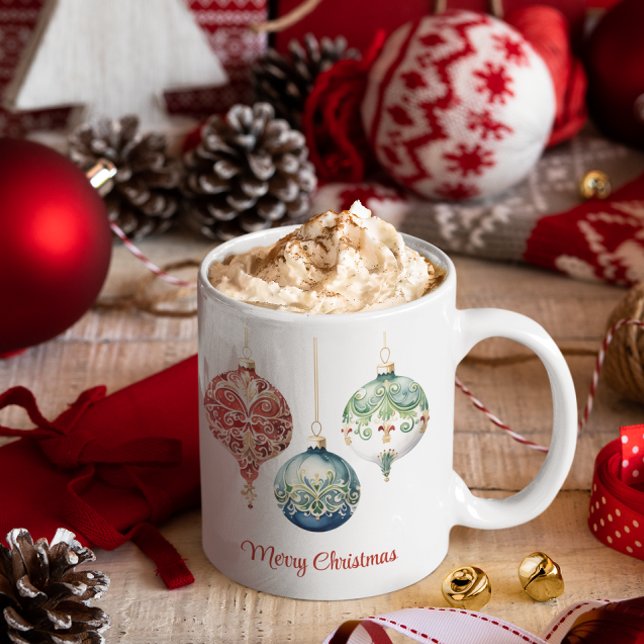 Taza De Café Alegría austriaca | Feliz Navidad | Ornamentos (Subido por el creador)
