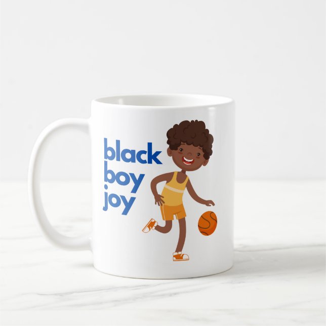 Taza De Café Alegría de Black Boy - Baloncesto (Izquierda)
