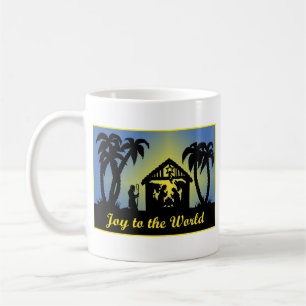 Taza De Café Alegría de la silueta de la natividad al mundo