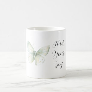 Taza De Café Alegría de Mariposa de Menta