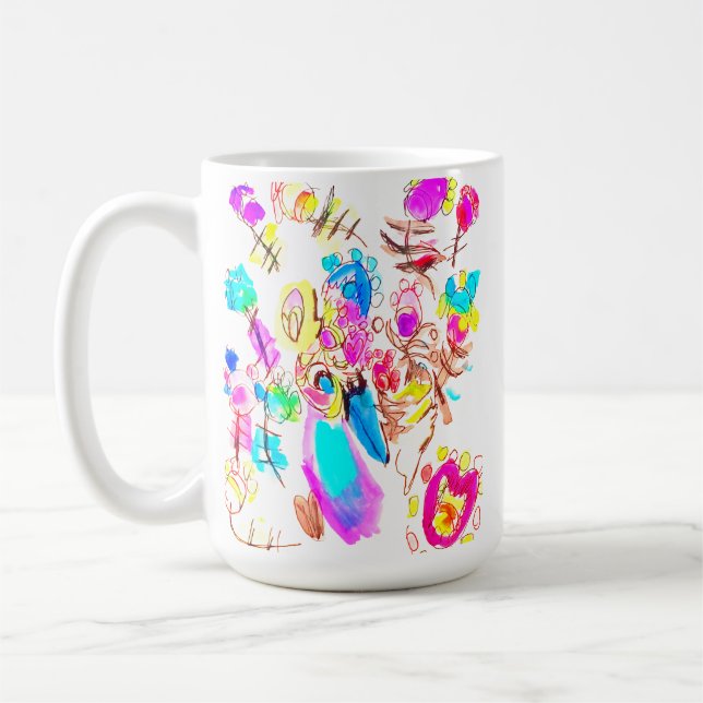 Taza De Café Alegría de pavo real amable  (Izquierda)