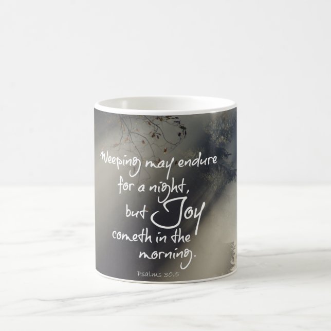 Taza De Café Alegría en el verso matutino de la Biblia (Centro)
