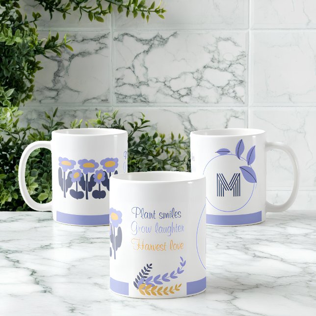Taza De Café Alegría en flor: Floral monográfica personalizada (Subido por el creador)