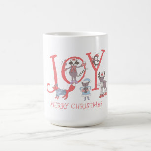 Taza De Café Alegría Feliz Navidad Animales de Invierno