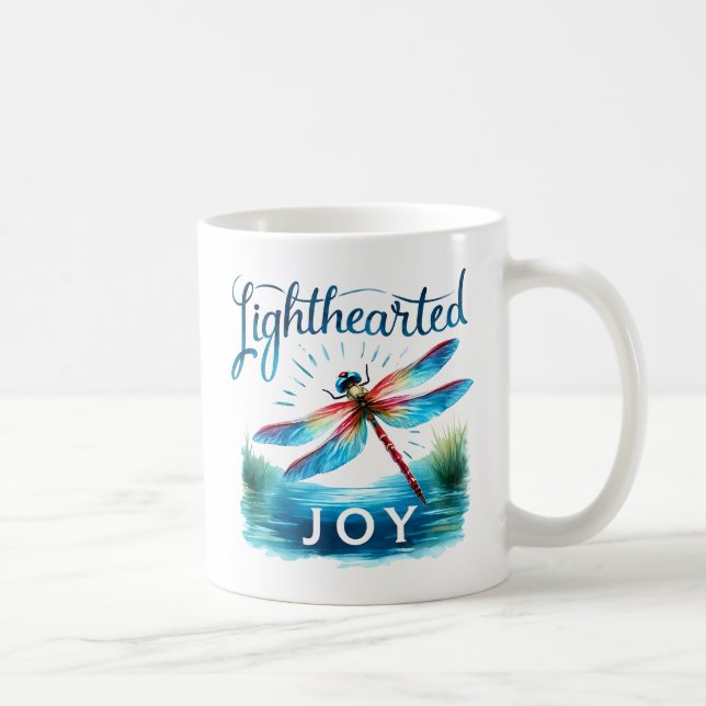 Taza De Café Alegría iluminada - Dragonfly artístico (Derecha)