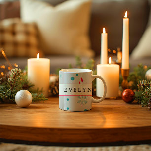 Taza De Café Alegría Navideña Moderna y Elegante 