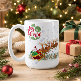 Taza De Café Alegría personalizada para el mundo Navidad