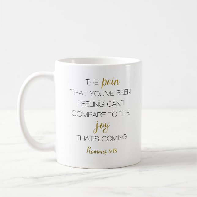 Taza De Café Alegría que es 8:18 de los romanos que viene (Izquierda)