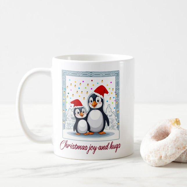 Taza De Café Alegría y abrazos de los navidades (Con donut)