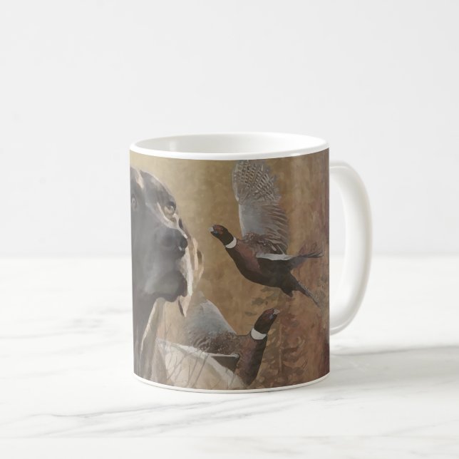 Taza De Café Alemán Shorthaire Pointer ,Deutsch Kurzhaar Tapes (Anverso derecho)