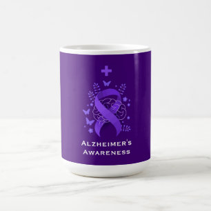 Taza De Café Alerta de Enfermedad de Alzheimer Morada
