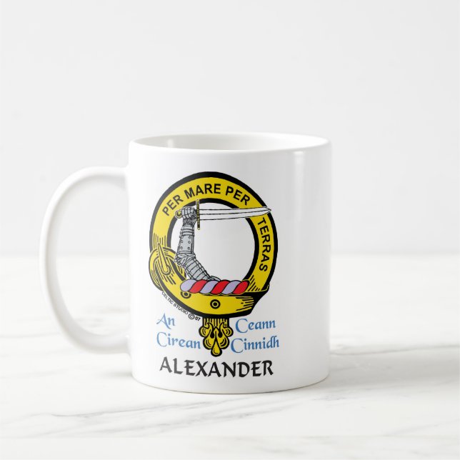 Taza De Café ALEXANDER Escudo de clan escocés (Izquierda)