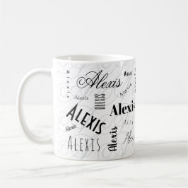 Taza De Café Alexis Custom Name  Black White Coffee Mug