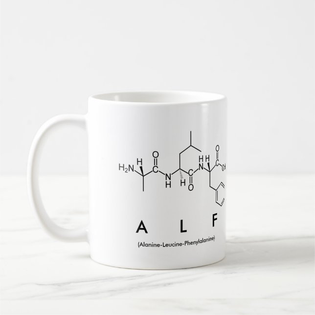 Taza De Café Alf peptide nombre mug (Izquierda)