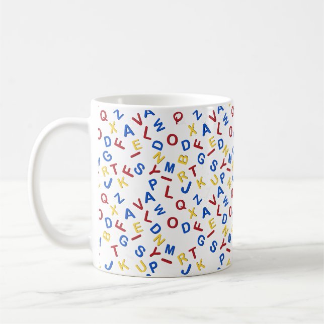 Taza De Café Alfabeto ABC Rojo Amarillo Azul (Izquierda)