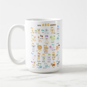 Taza De Café Alfabeto Animal ABC Animales lindos