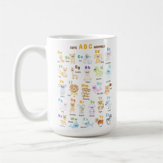Taza De Café Alfabeto Animal ABC Animales lindos