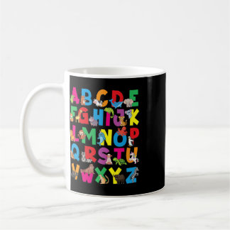 Taza De Café Alfabeto Animales Abecedarios Zoológico Niños Niña