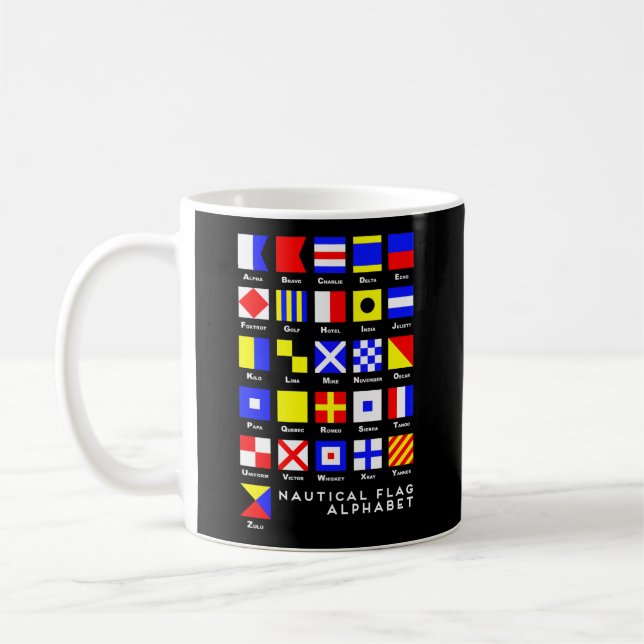 Taza De Café Alfabeto de indicador de señal náutica (Izquierda)