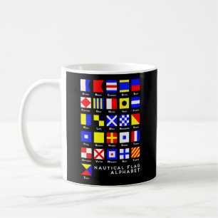 Taza De Café Alfabeto de indicador de señal náutica trasera