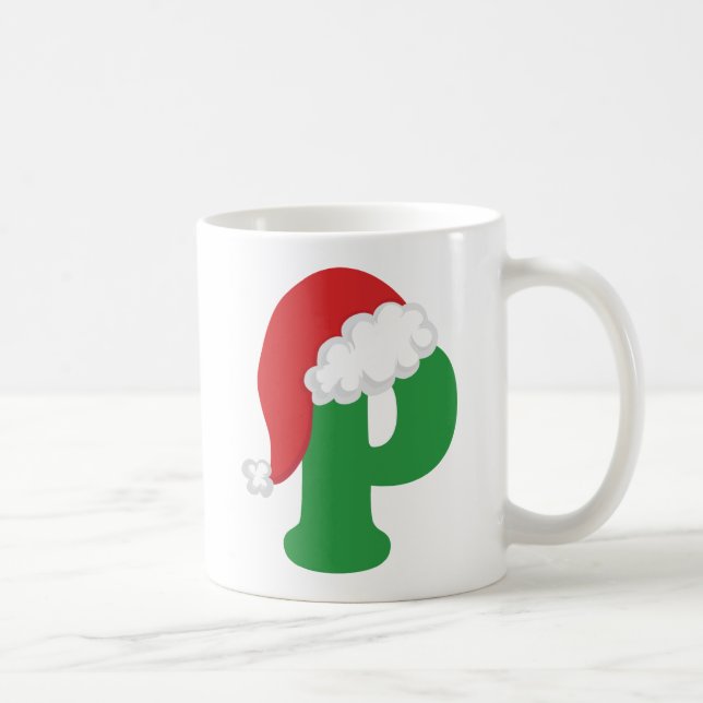 Taza De Café Alfabeto de la letra P del navidad (Derecha)
