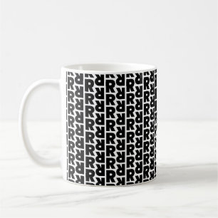 Taza De Café Alfabeto de patrón R de letra negrita