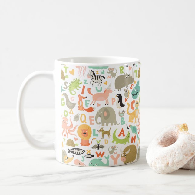 Taza De Café Alfabeto infantil (Con donut)