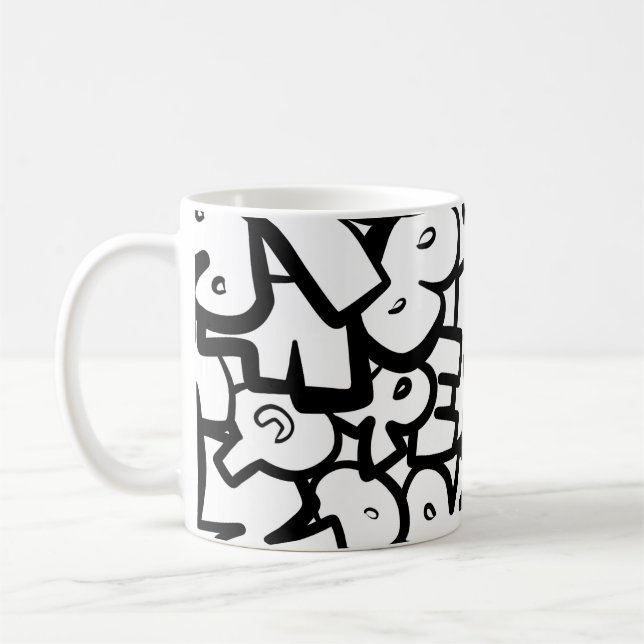 Taza De Café Alfabetos abstractos (Izquierda)