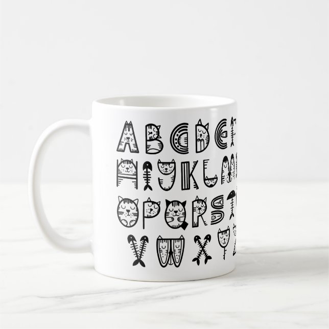 Taza De Café Alfabetos de impresión de Personalizado de gato (Izquierda)