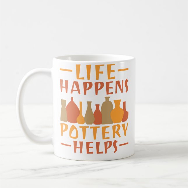 Taza De Café Alfarería Ayuda Cuando la Vida Sucede (Izquierda)