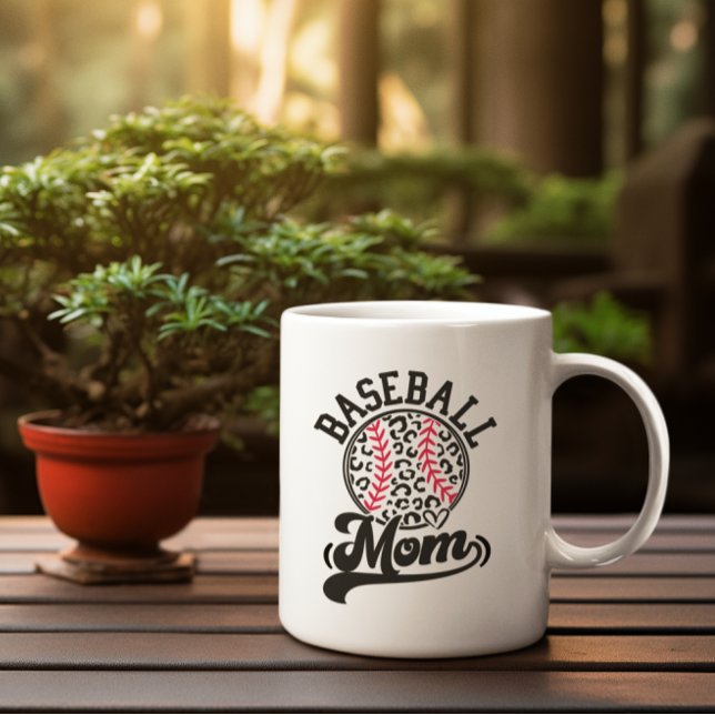 Taza De Café Alfombra impresa de leopardo de la mamá del béisbo (Subido por el creador)