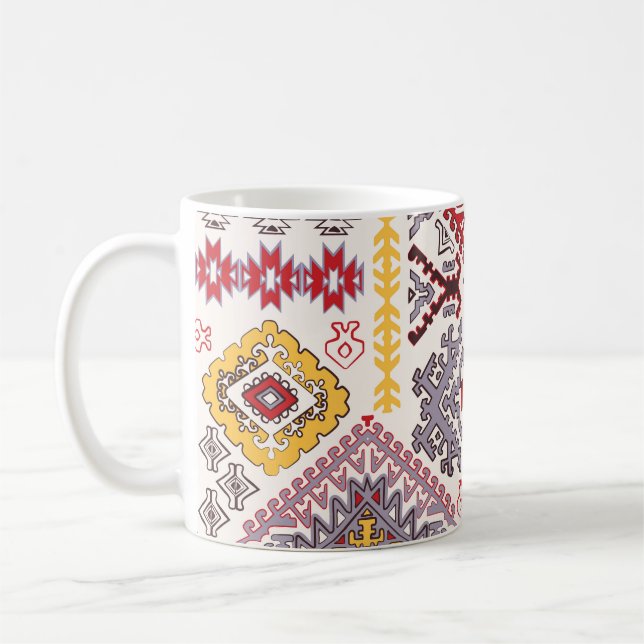 Taza De Café Alfombra india, paisley mandala, yoga (Izquierda)