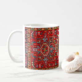Taza De Café Alfombra oriental turca roja persa clásica