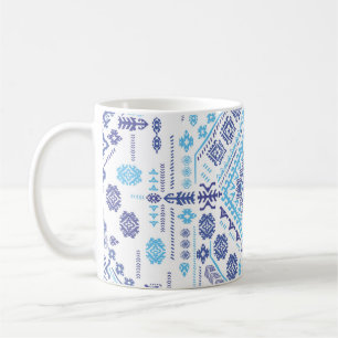 Taza De Café Alfombra paisley india, patrón de mandala étnica.