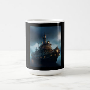 Taza De Café Alfombrilla de ratón de remolcador Steampunk en un